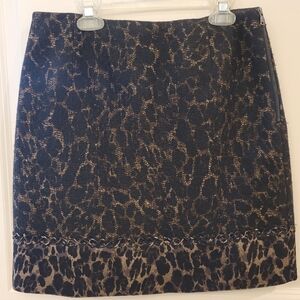 Tahari "Alexis" Leopard Wool Blend Women's Skirt - 6